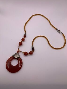Vintage red agate necklace